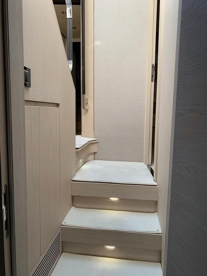 a white door with a white towel on it aboard AMALFI Yacht for Sale