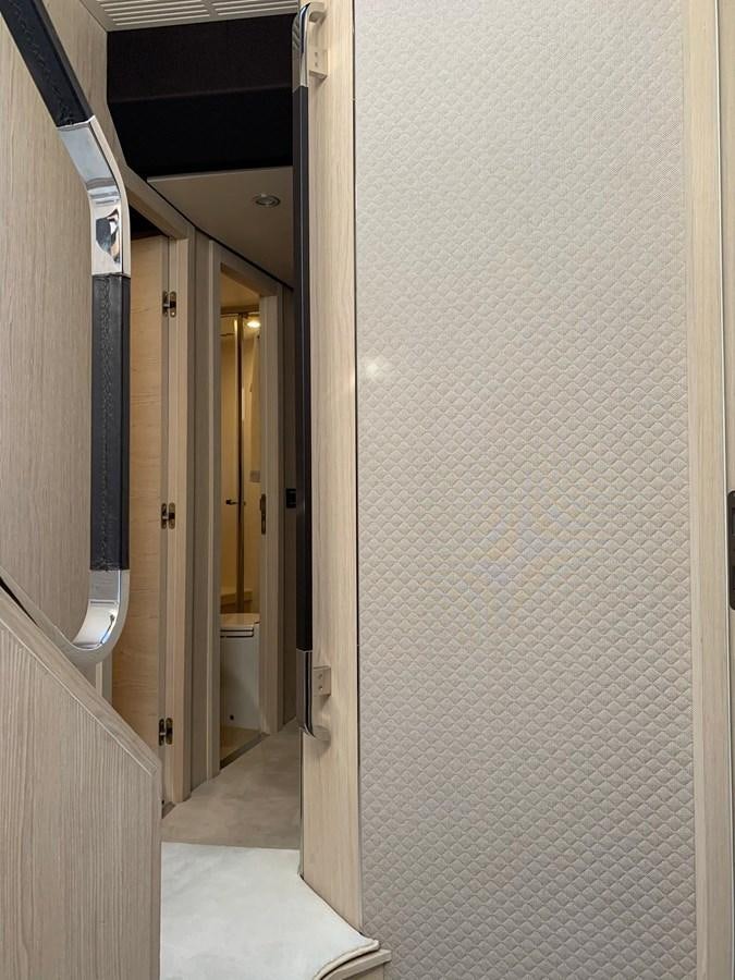 a bathroom with a shower aboard AMALFI Yacht for Sale
