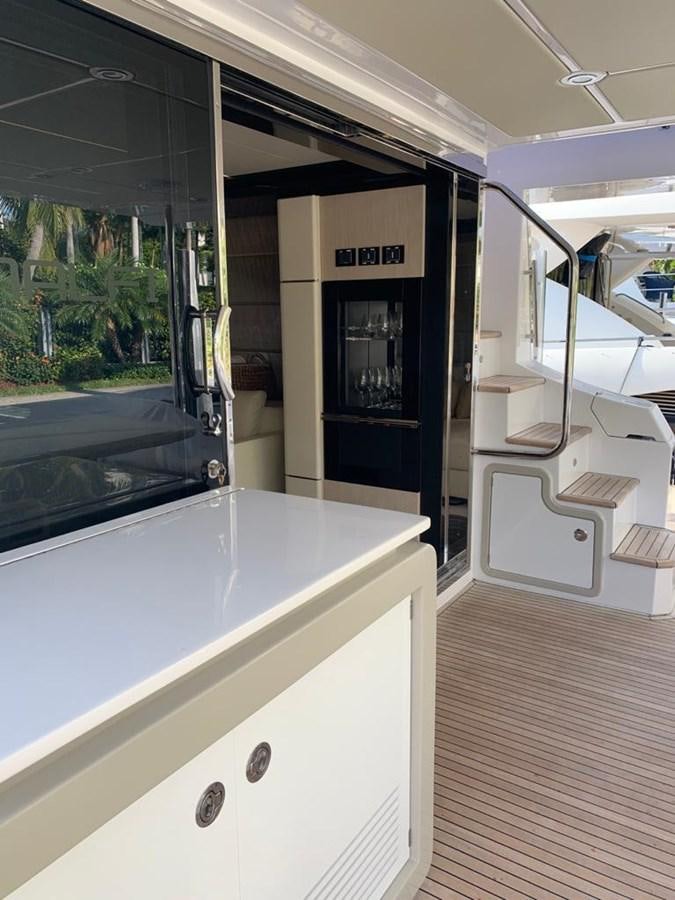 a bathroom with a large mirror aboard AMALFI Yacht for Sale