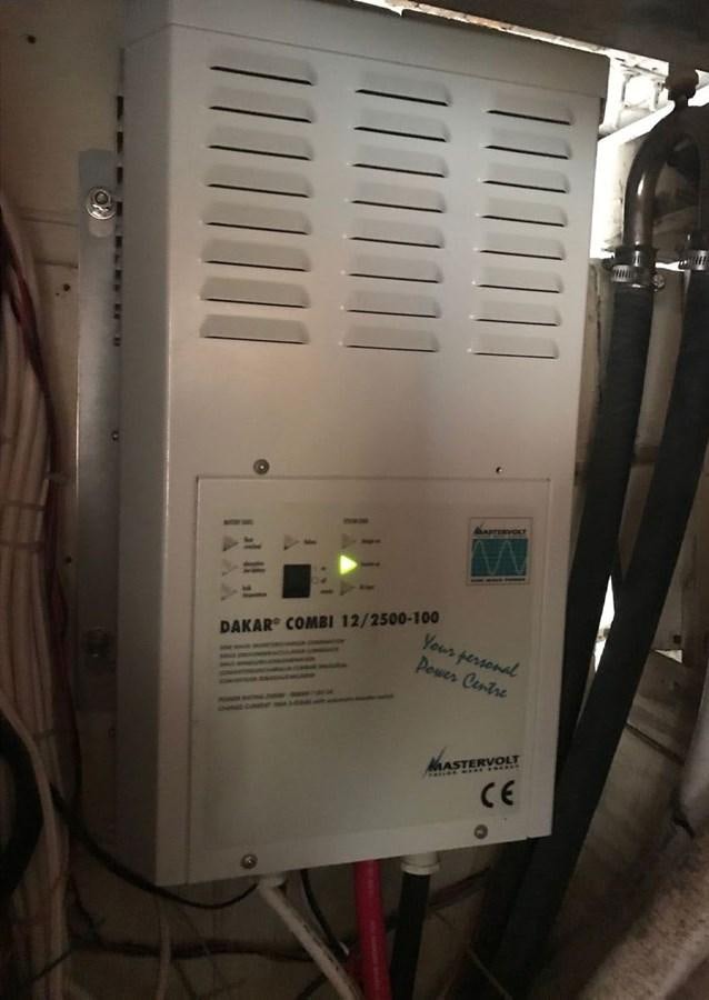 a white rectangular object with a black label on it aboard RUGOSA Yacht for Sale