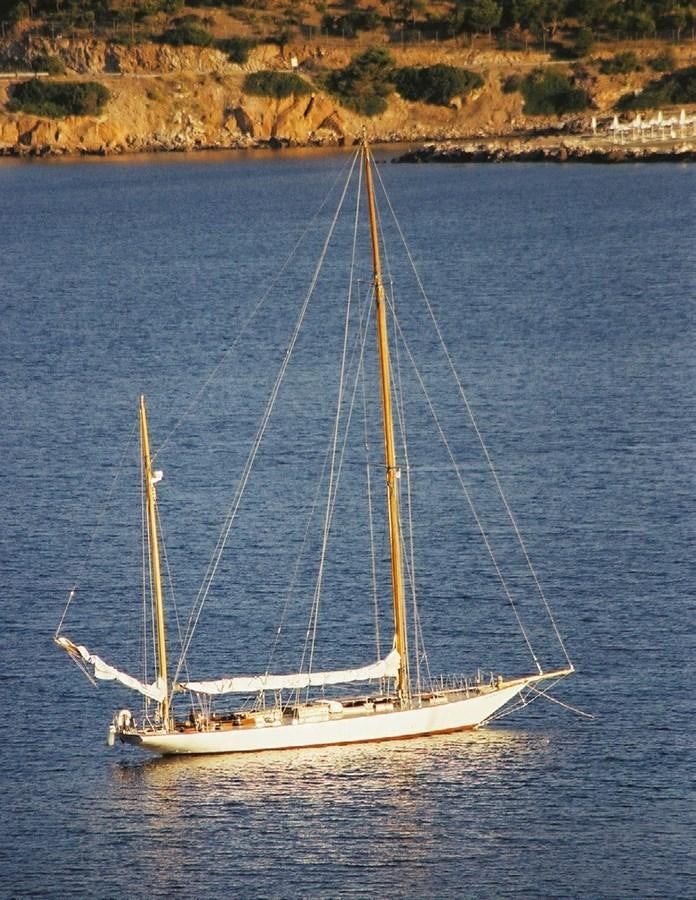 a sailboat on the water aboard RUGOSA Yacht for Sale