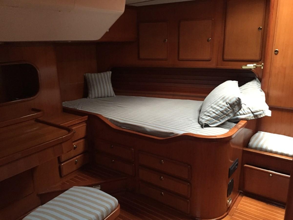 a bed in a room aboard MORGANA Yacht for Sale