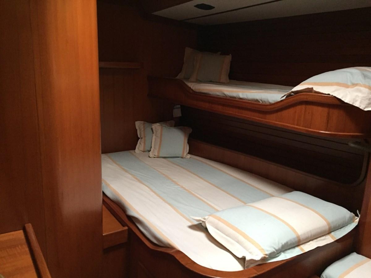 a couple of beds in a room aboard MORGANA Yacht for Sale
