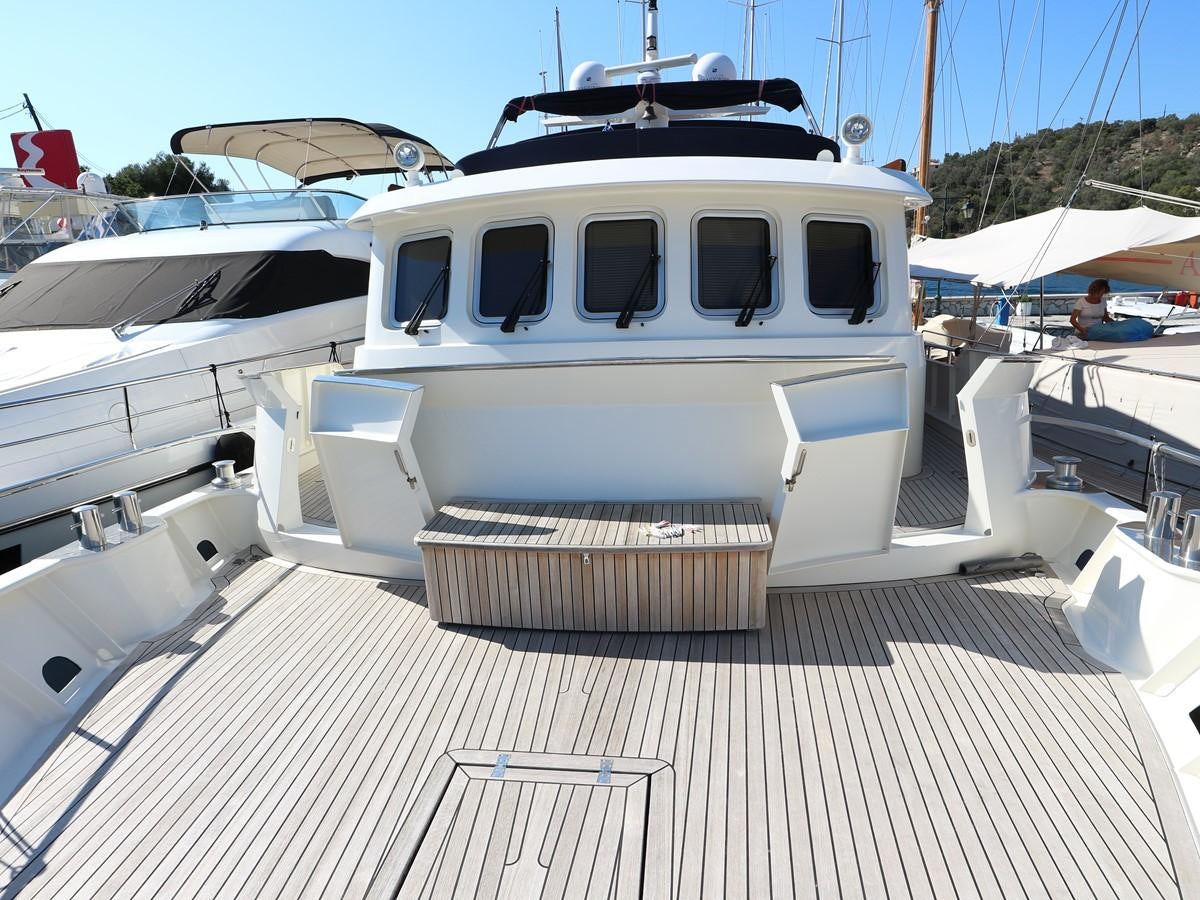 a boat on a deck aboard Polar Princess Yacht for Sale