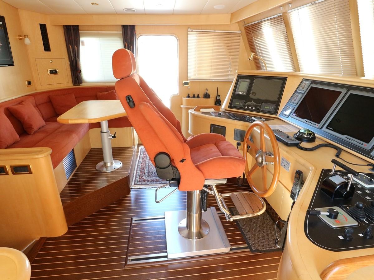 a room with a desk and chairs aboard Polar Princess Yacht for Sale