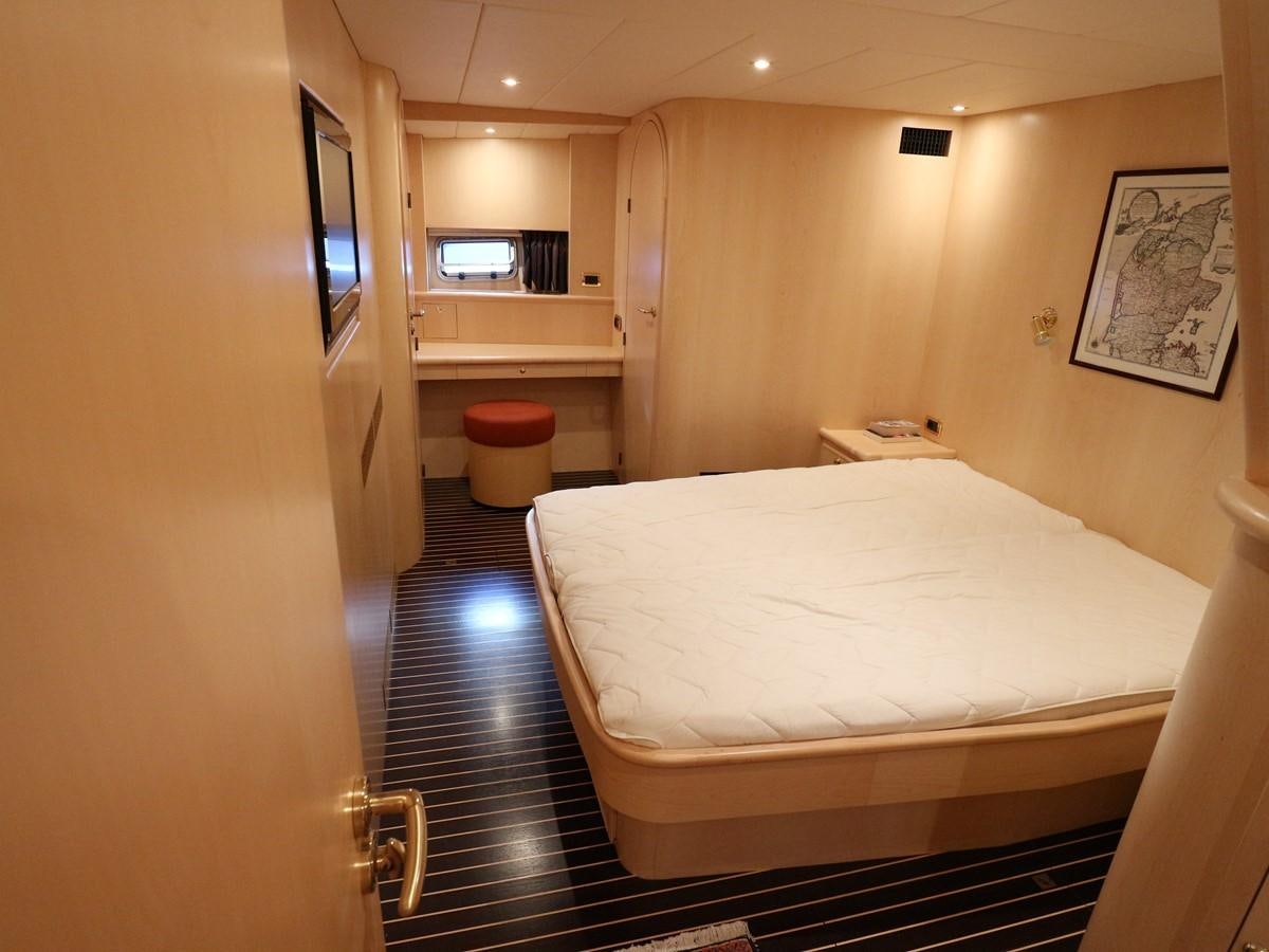 a bed in a room aboard Polar Princess Yacht for Sale
