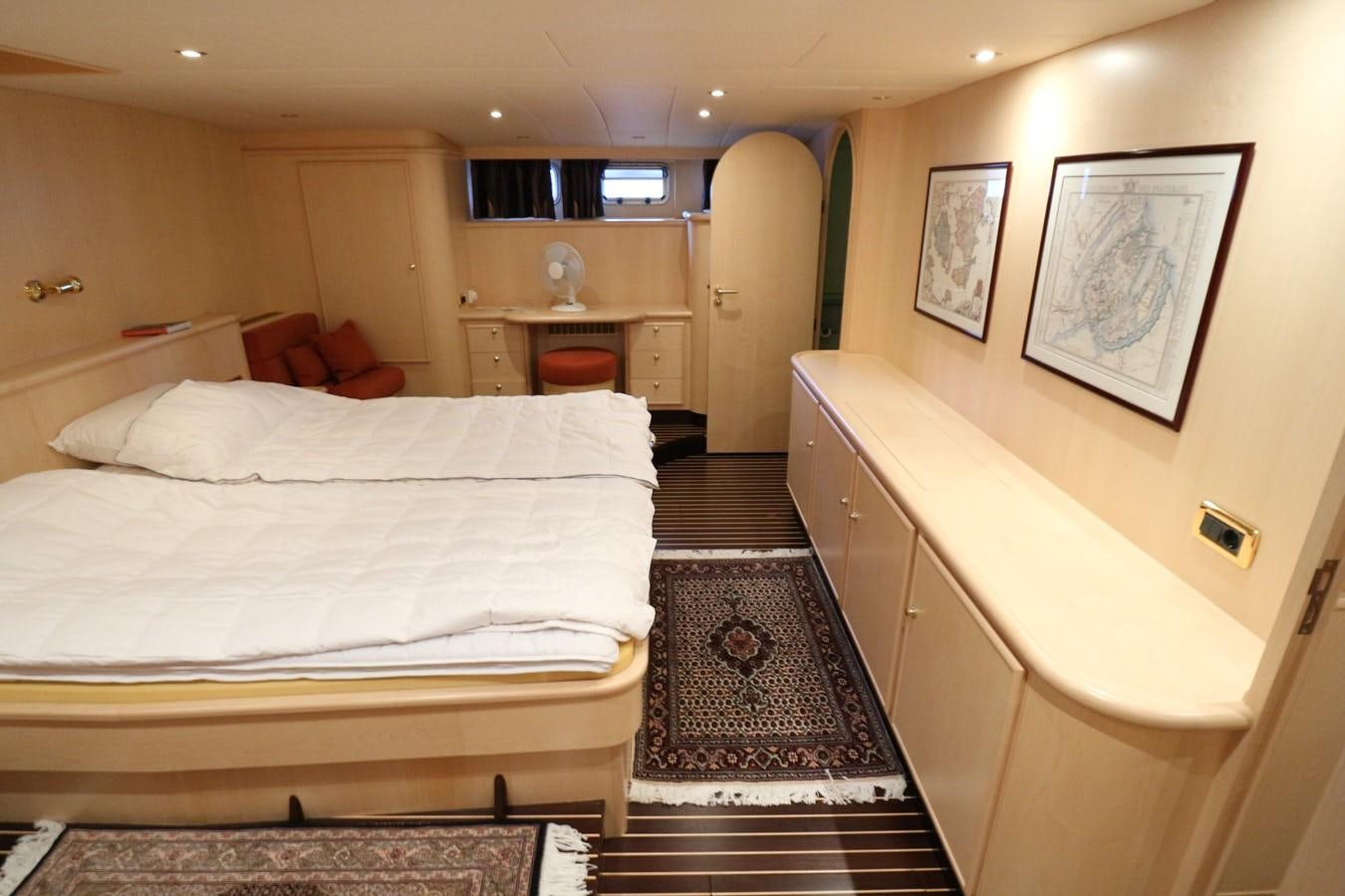 a room with two beds aboard Polar Princess Yacht for Sale