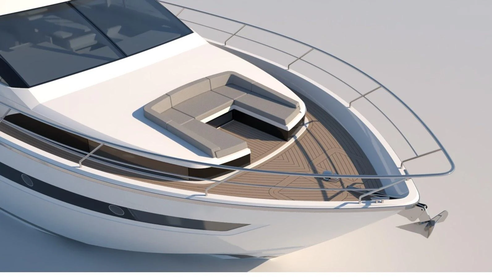 a close-up of a white car aboard JOHNSON 70' SKYLOUNGE M/Y Yacht for Sale