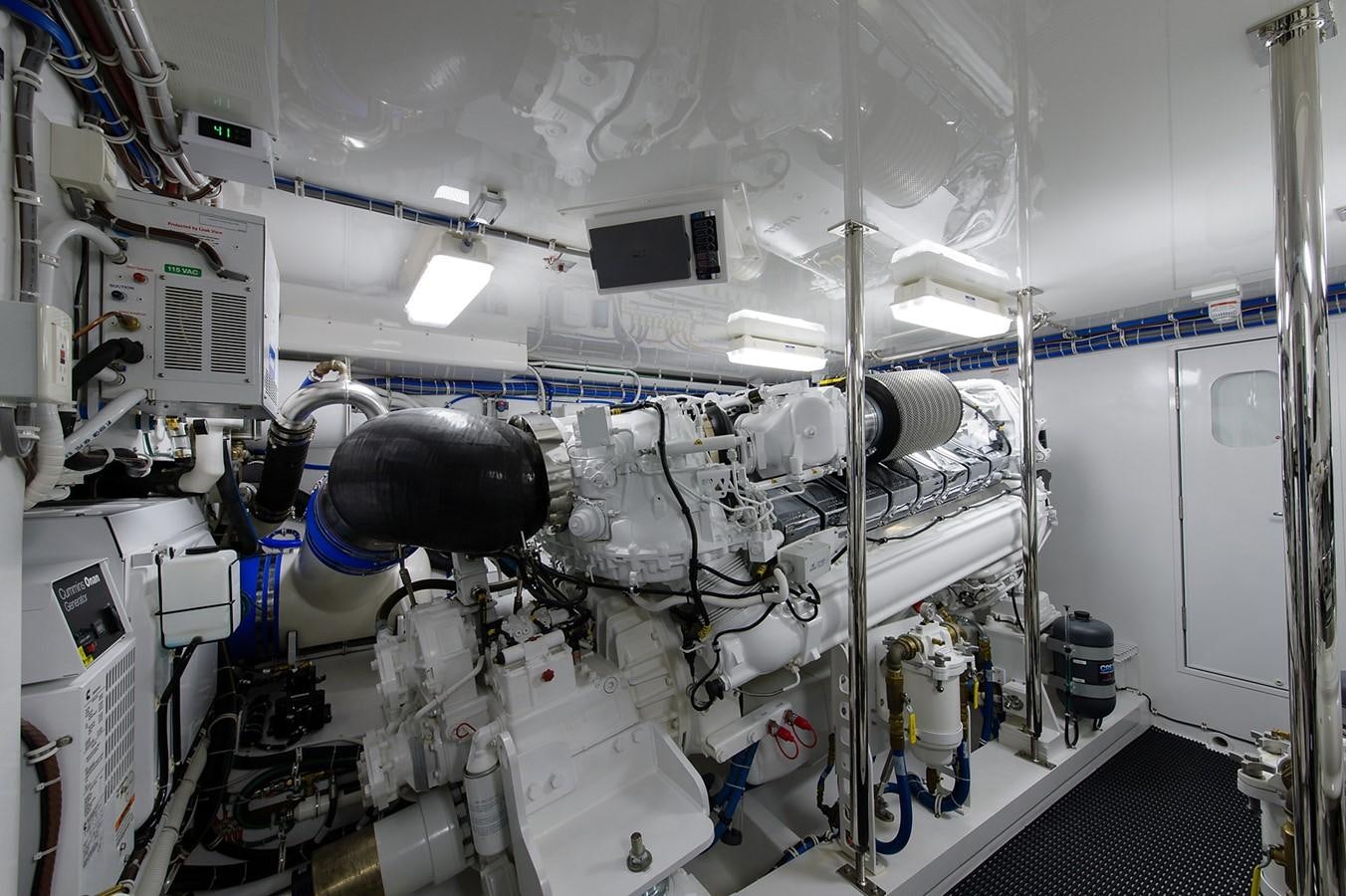 a large white machine with many wires aboard NOTORIOUS Yacht for Sale