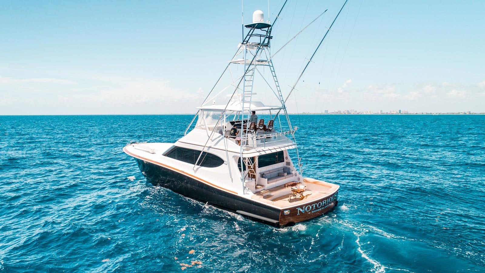 a boat in the water aboard NOTORIOUS Yacht for Sale