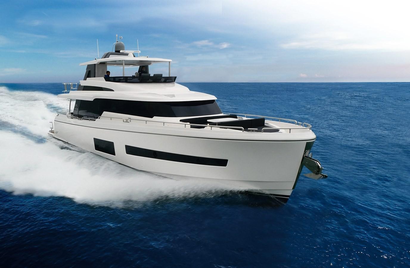 a white yacht on the water aboard V68 (NEW BOAT SPEC)  Yacht for Sale