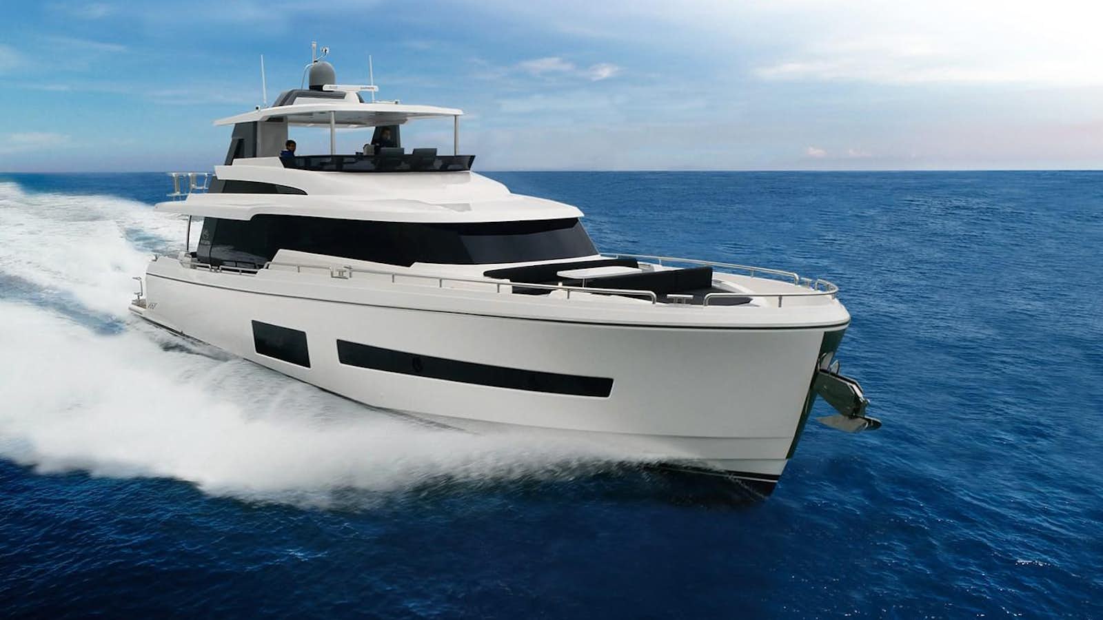 a white yacht on the water aboard V68 (NEW BOAT SPEC)  Yacht for Sale