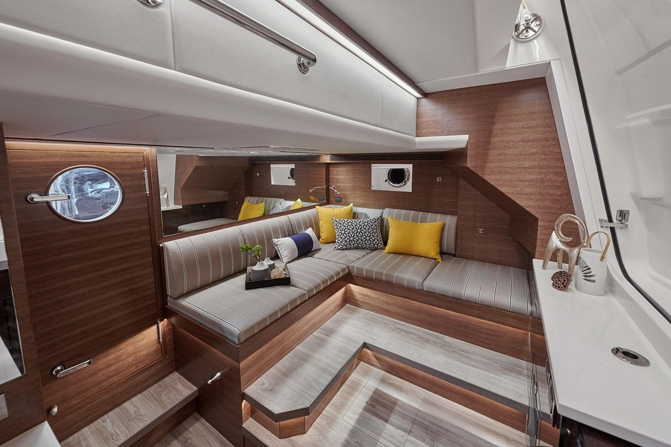 a modern looking living room aboard V68 (NEW BOAT SPEC)  Yacht for Sale
