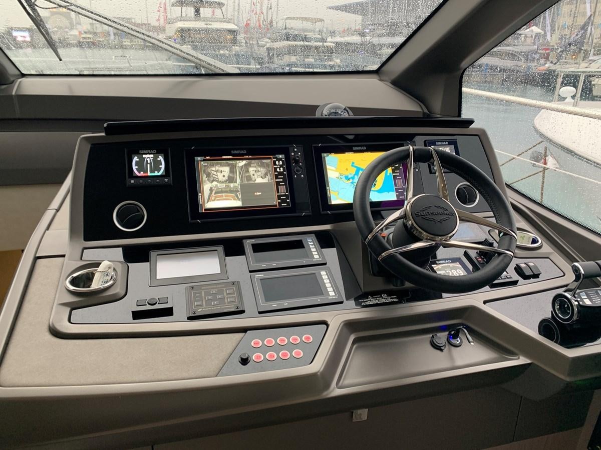 the inside of a car aboard AHAVA Yacht for Sale