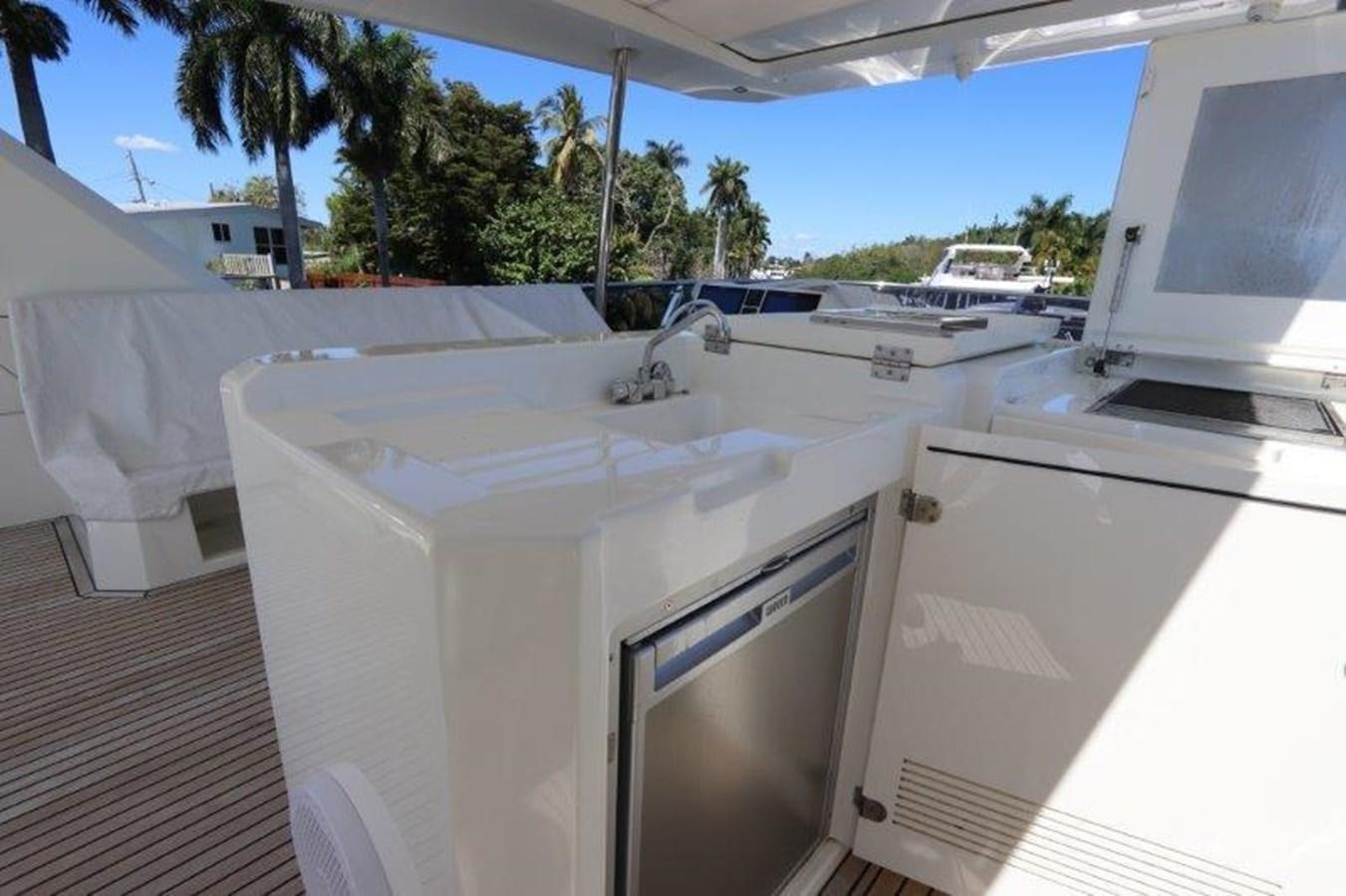 a row of white tents aboard BREATHE EASY Yacht for Sale
