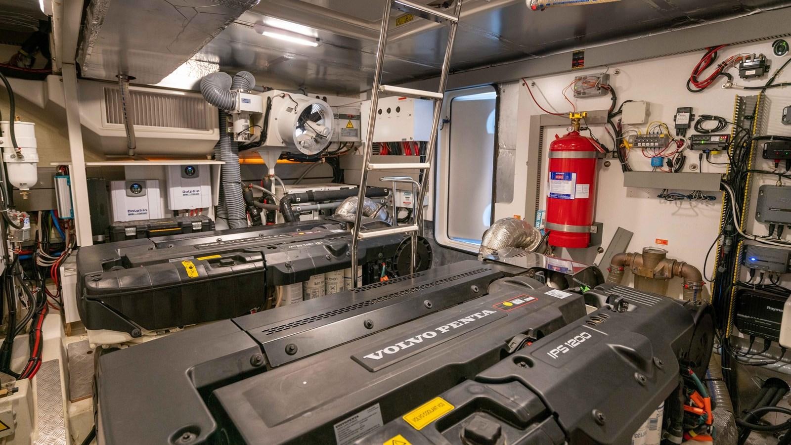 a room with machinery and equipment aboard VIMA Yacht for Sale