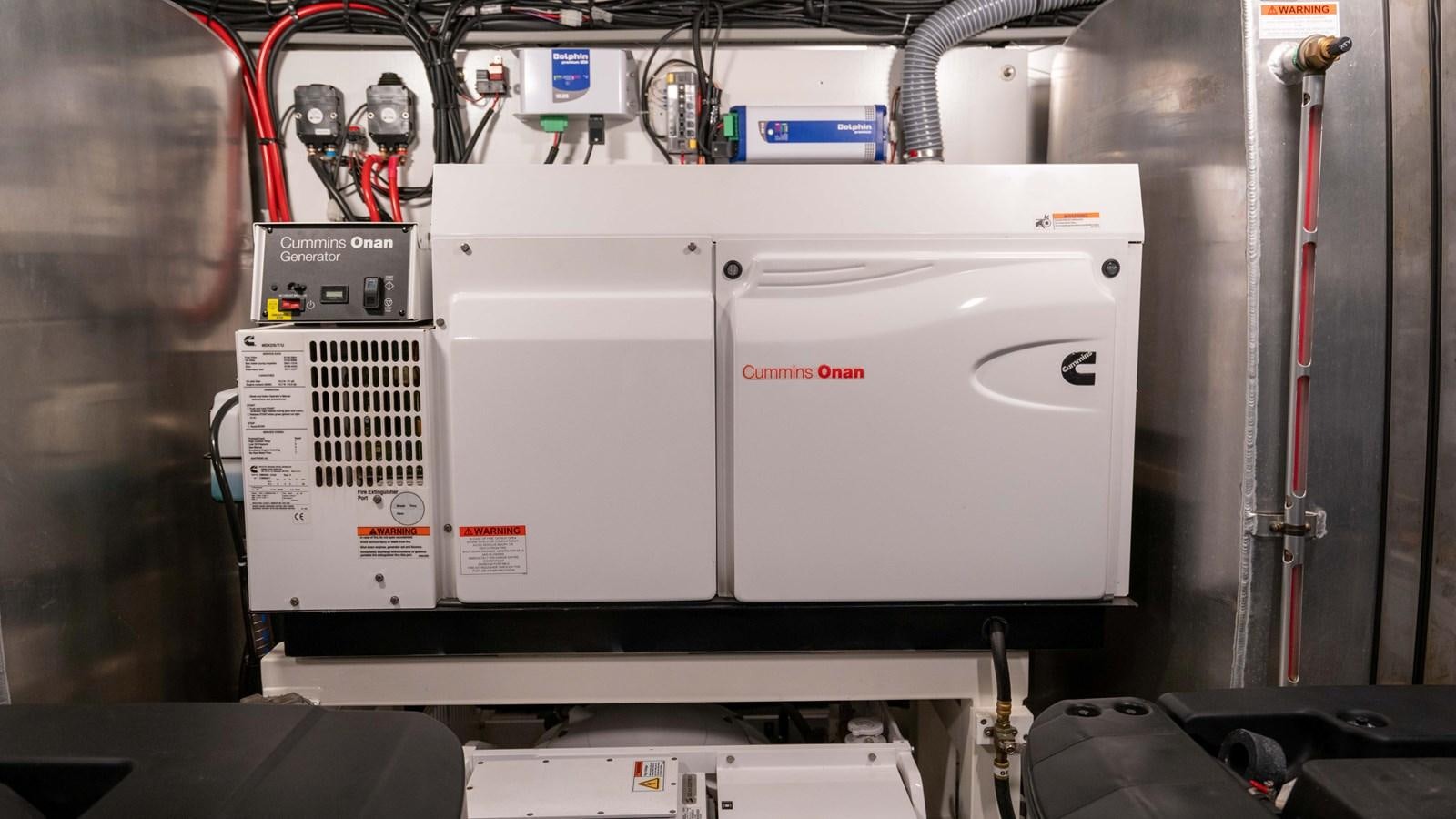 a machine with a red label aboard VIMA Yacht for Sale