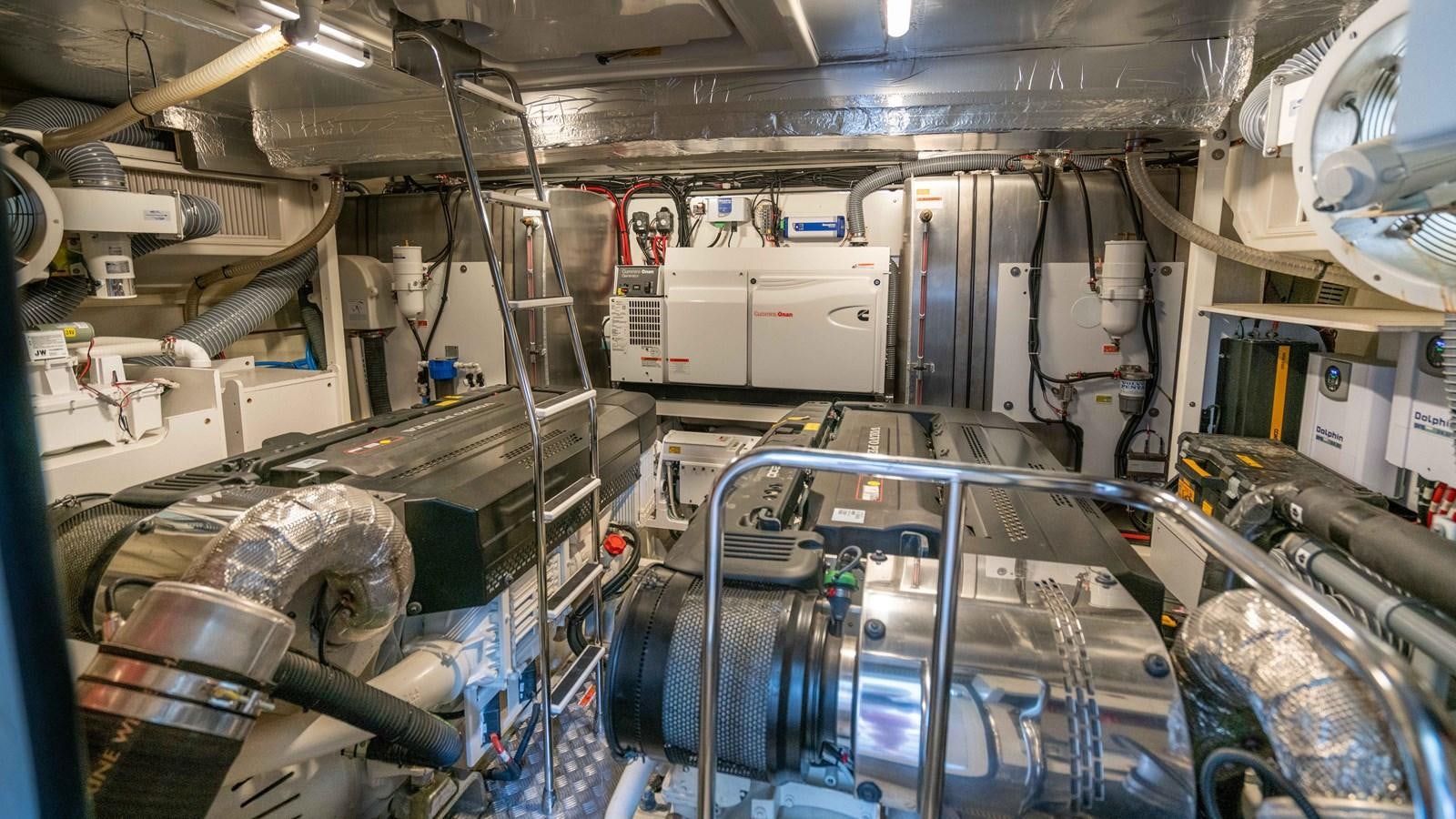 a large room with machinery aboard VIMA Yacht for Sale