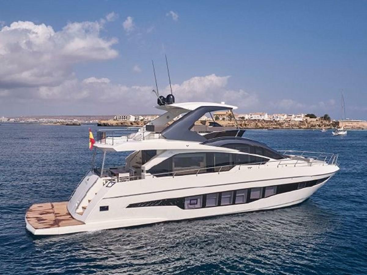 a white yacht in the water aboard 2021 ASTONDOA 66 FLYBRIDGE Yacht for Sale