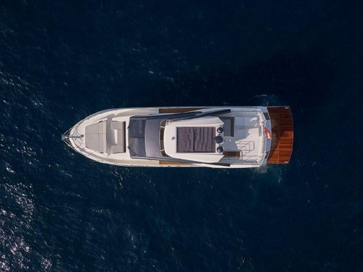 a high angle view of a boat aboard 2021 ASTONDOA 66 FLYBRIDGE Yacht for Sale