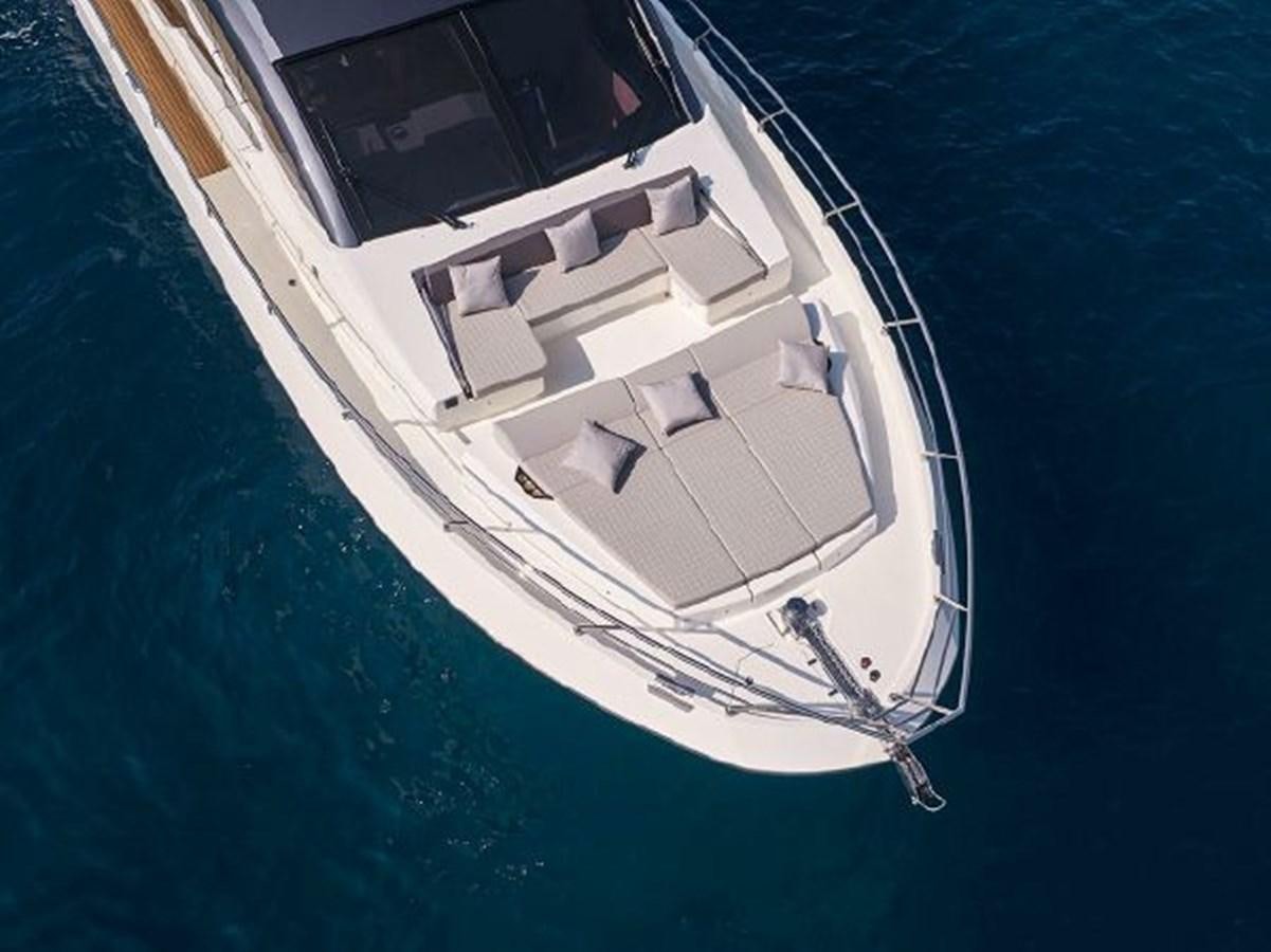 a high angle view of a boat aboard 2021 ASTONDOA 66 FLYBRIDGE Yacht for Sale
