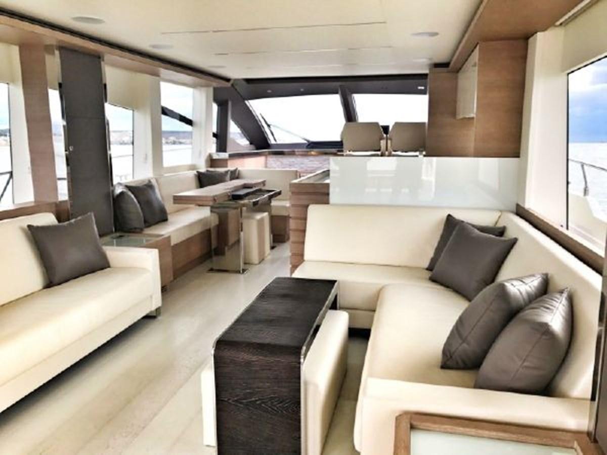 a room with couches and a table aboard 2021 ASTONDOA 66 FLYBRIDGE Yacht for Sale