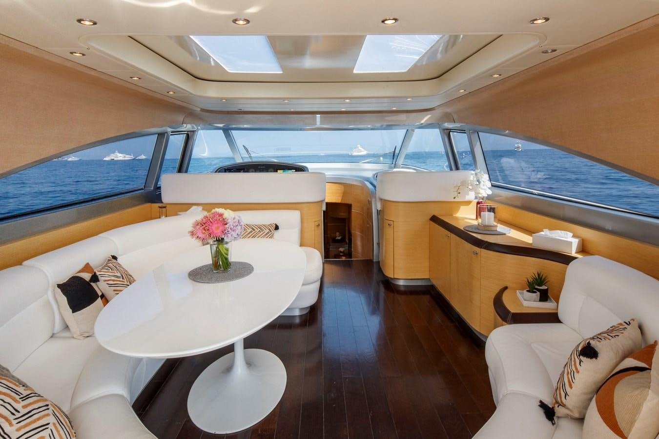 inside of a train aboard KOKAB Yacht for Charter