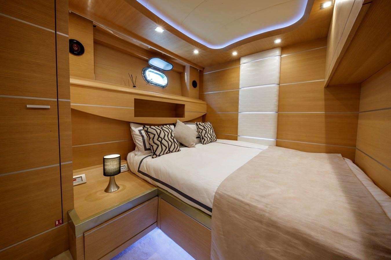 a room with two beds aboard KOKAB Yacht for Charter