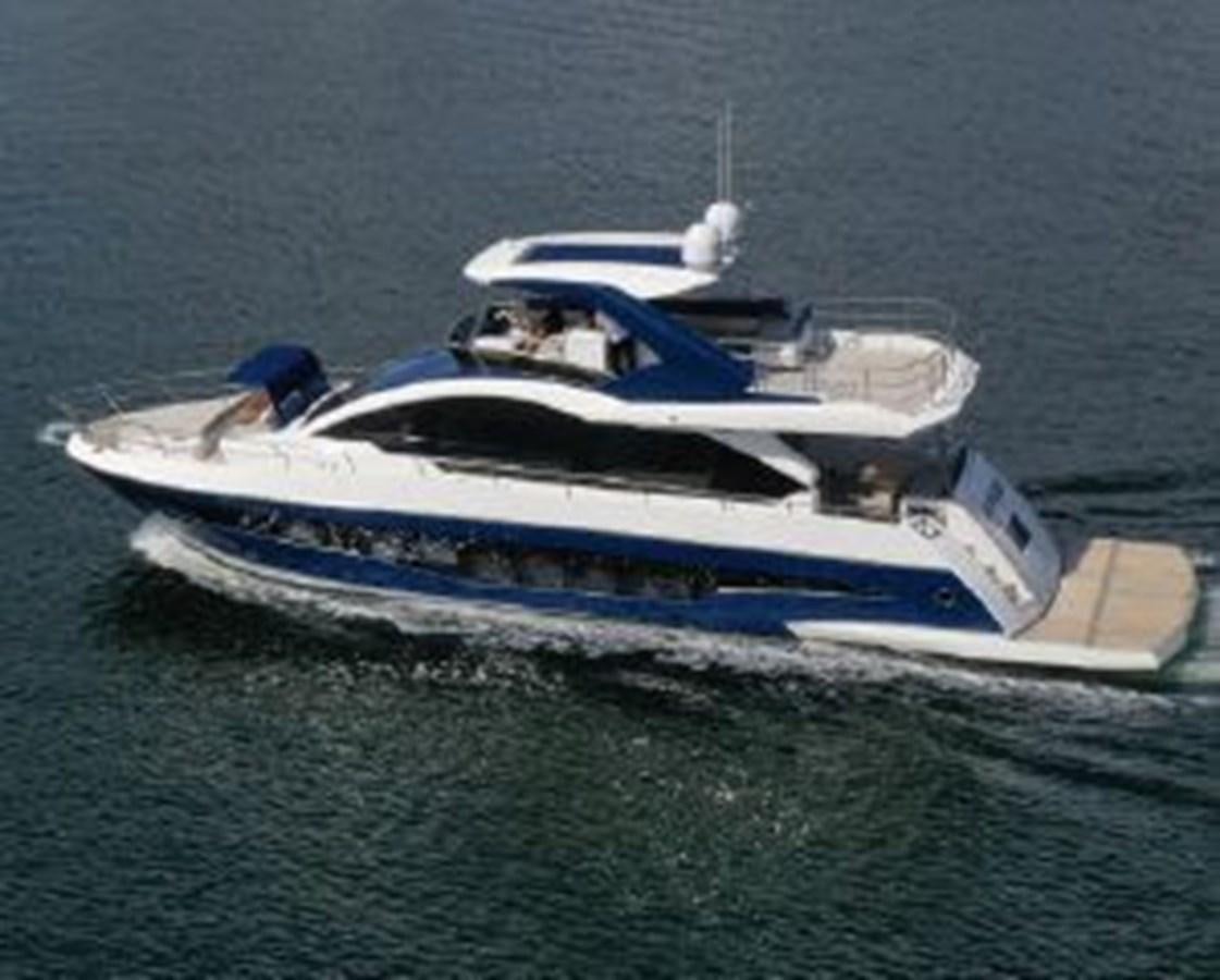 a boat in the water aboard THE ONLY BLUE 66 FLY Yacht for Sale