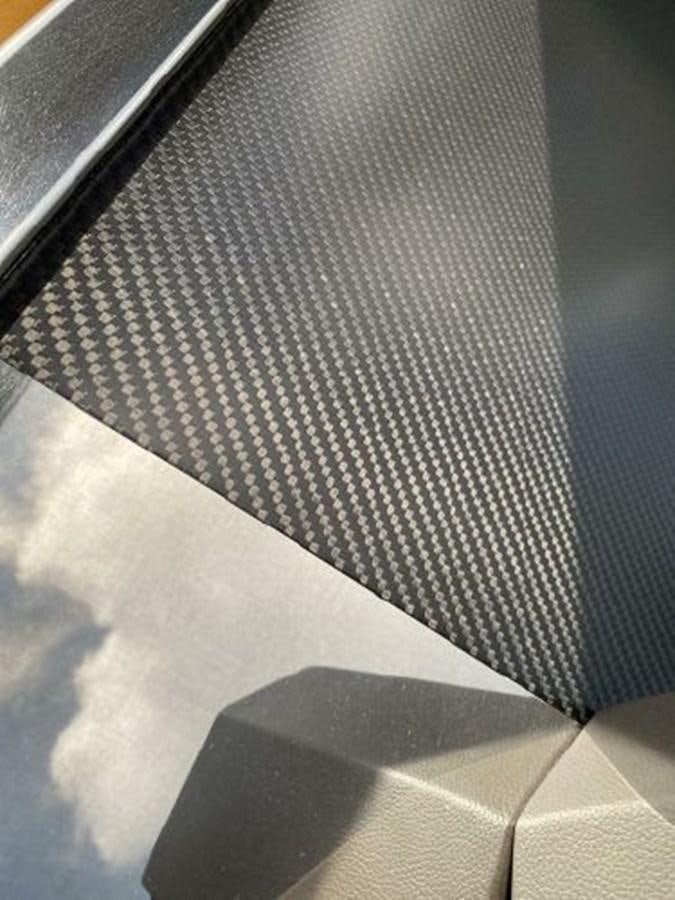 a close up of a black and white surface aboard THE ONLY BLUE 66 FLY Yacht for Sale