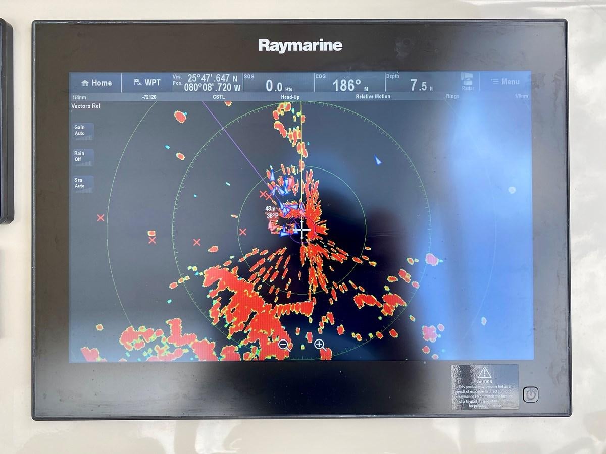a computer screen with a map aboard SEARENITY II Yacht for Sale