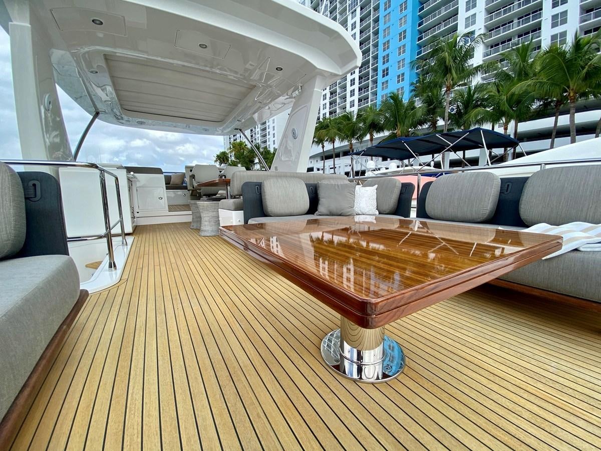 a large bed in a room aboard SEARENITY II Yacht for Sale