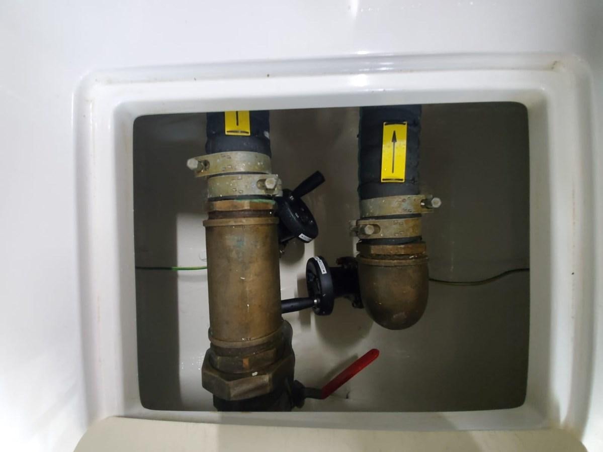 a machine with a yellow label aboard SEARENITY II Yacht for Sale