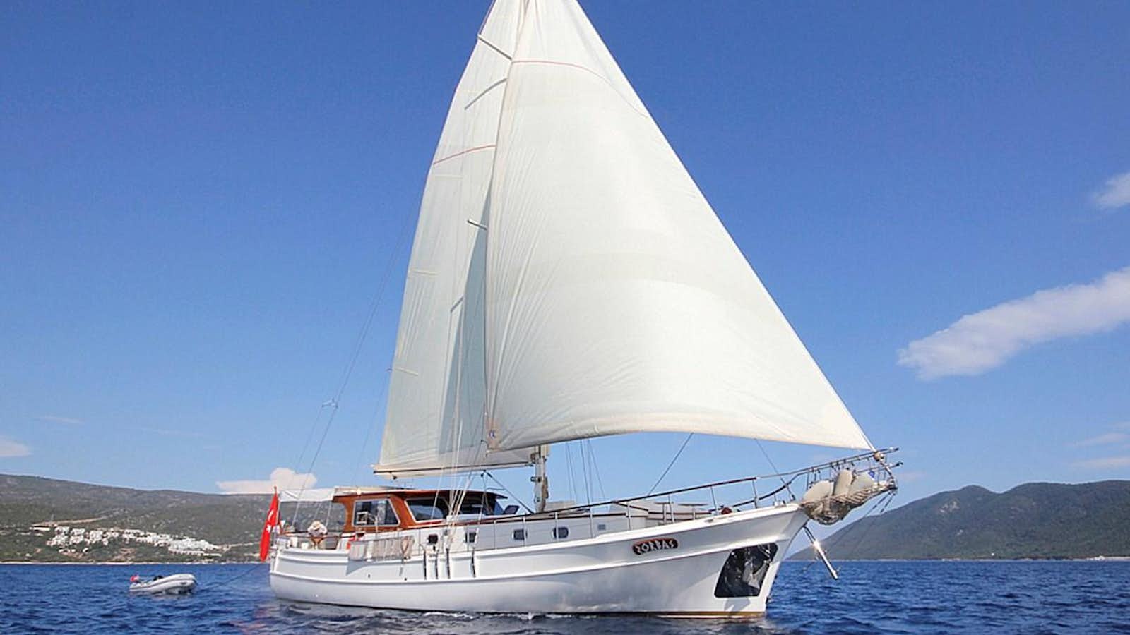 a sailboat on the water aboard ZORBAS Yacht for Sale