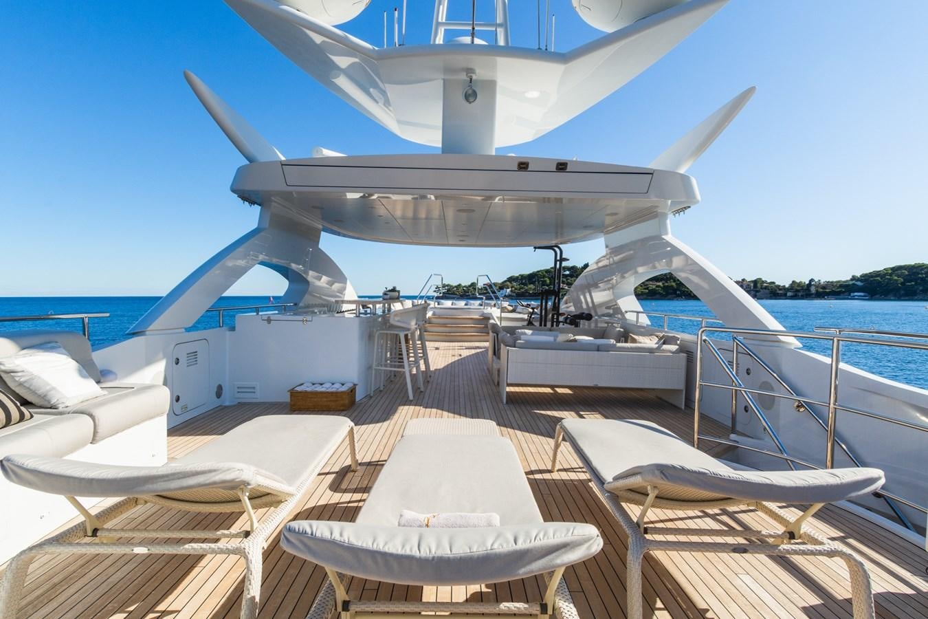 a boat on a dock aboard MY SECRET Yacht for Sale