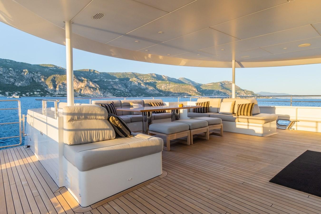 a room with a couch and a table aboard MY SECRET Yacht for Sale