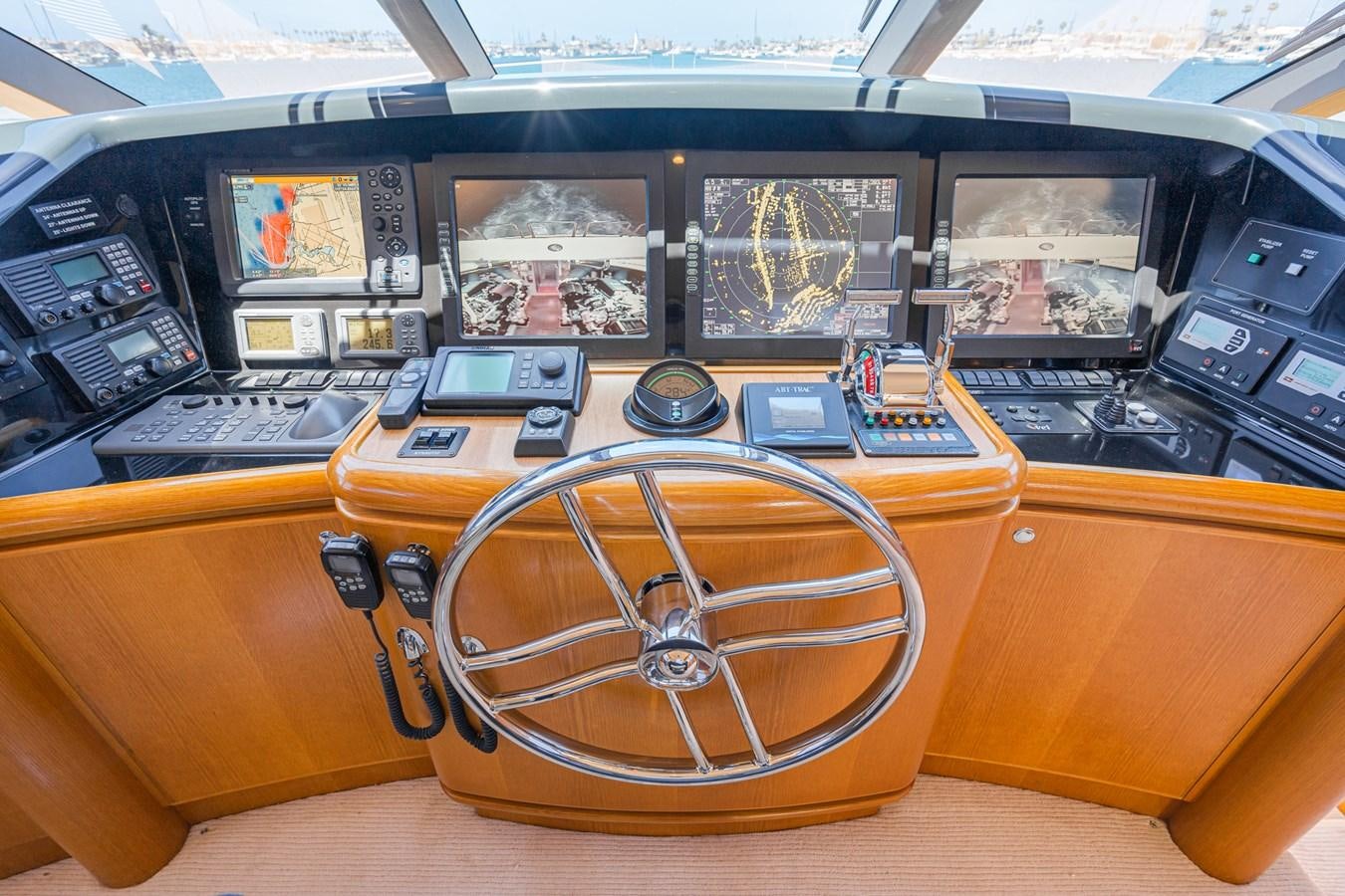 a wooden boat in a cockpit aboard ESOTERIC Yacht for Sale
