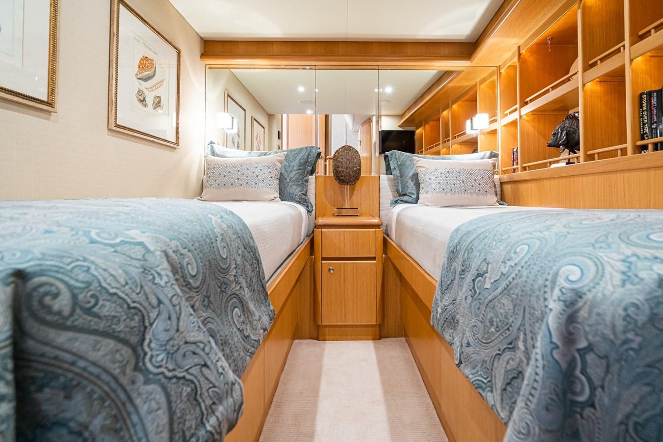 a room with bunk beds aboard ESOTERIC Yacht for Sale