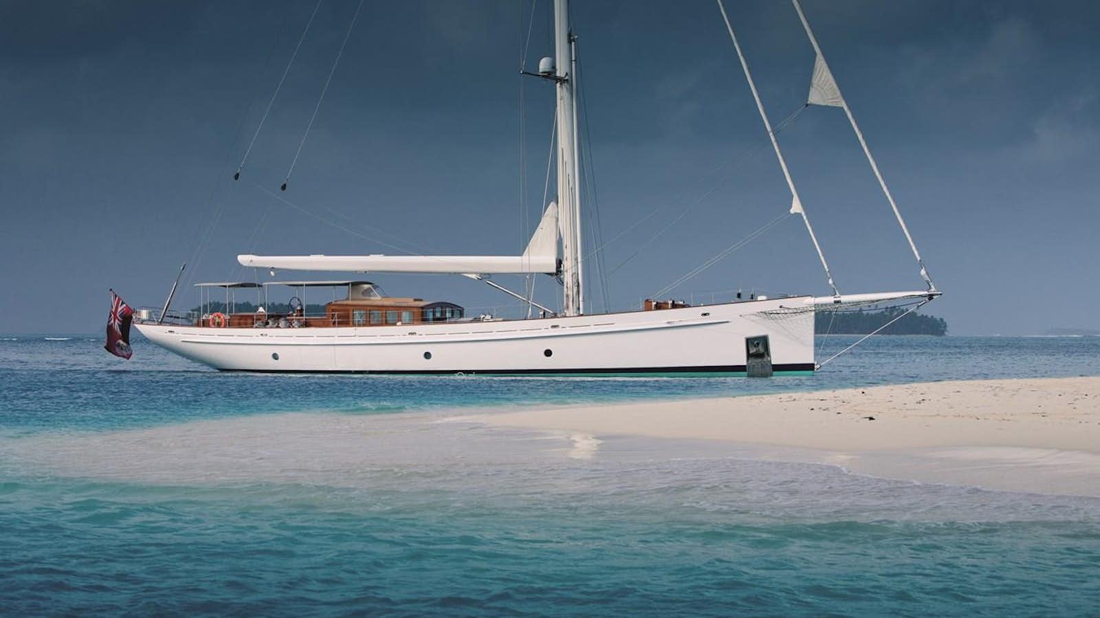 a boat on the beach aboard NYIMA Yacht for Sale