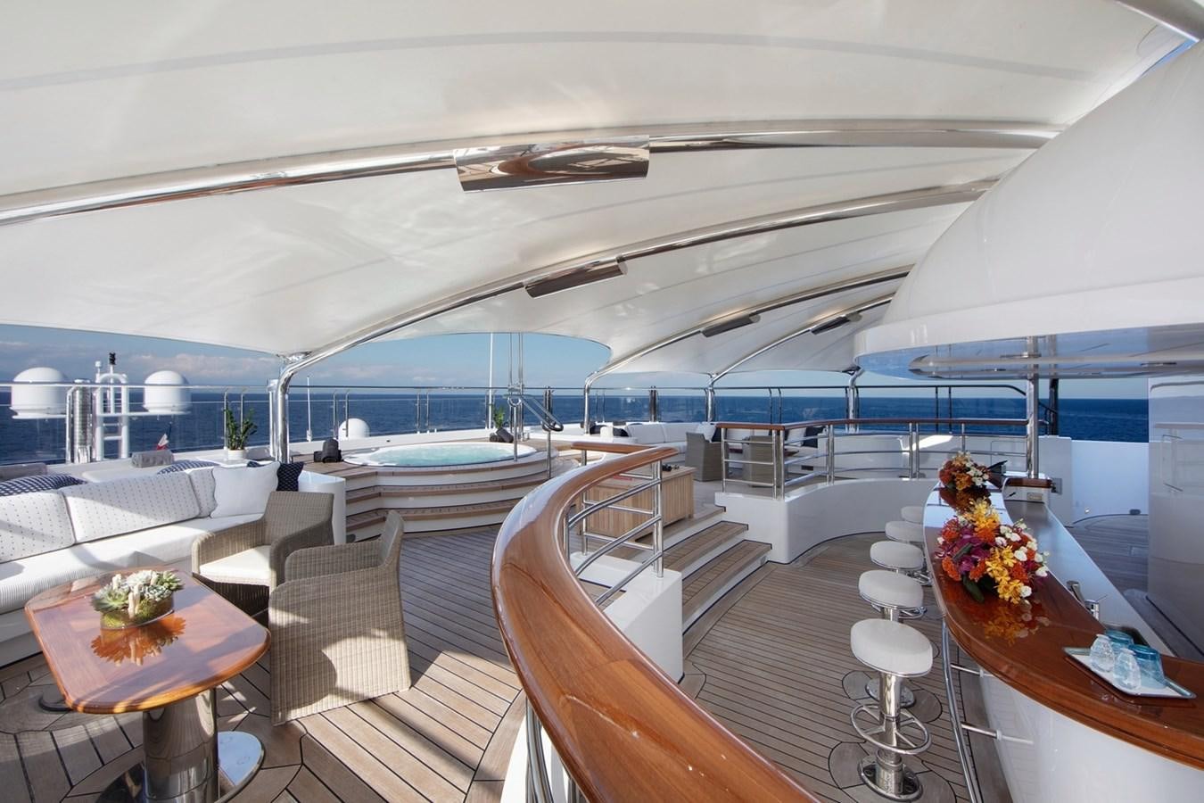 a room with a table and chairs aboard OCTOPUS Yacht for Sale