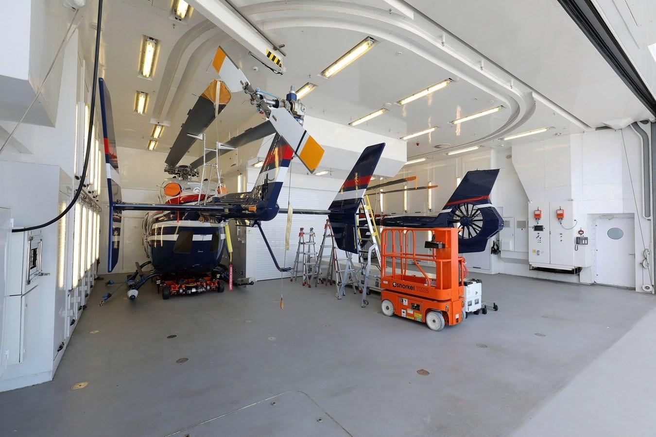 a large room with machines aboard OCTOPUS Yacht for Sale