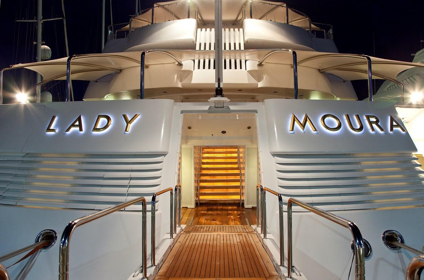 the inside of a boat aboard LADY MOURA Yacht for Sale