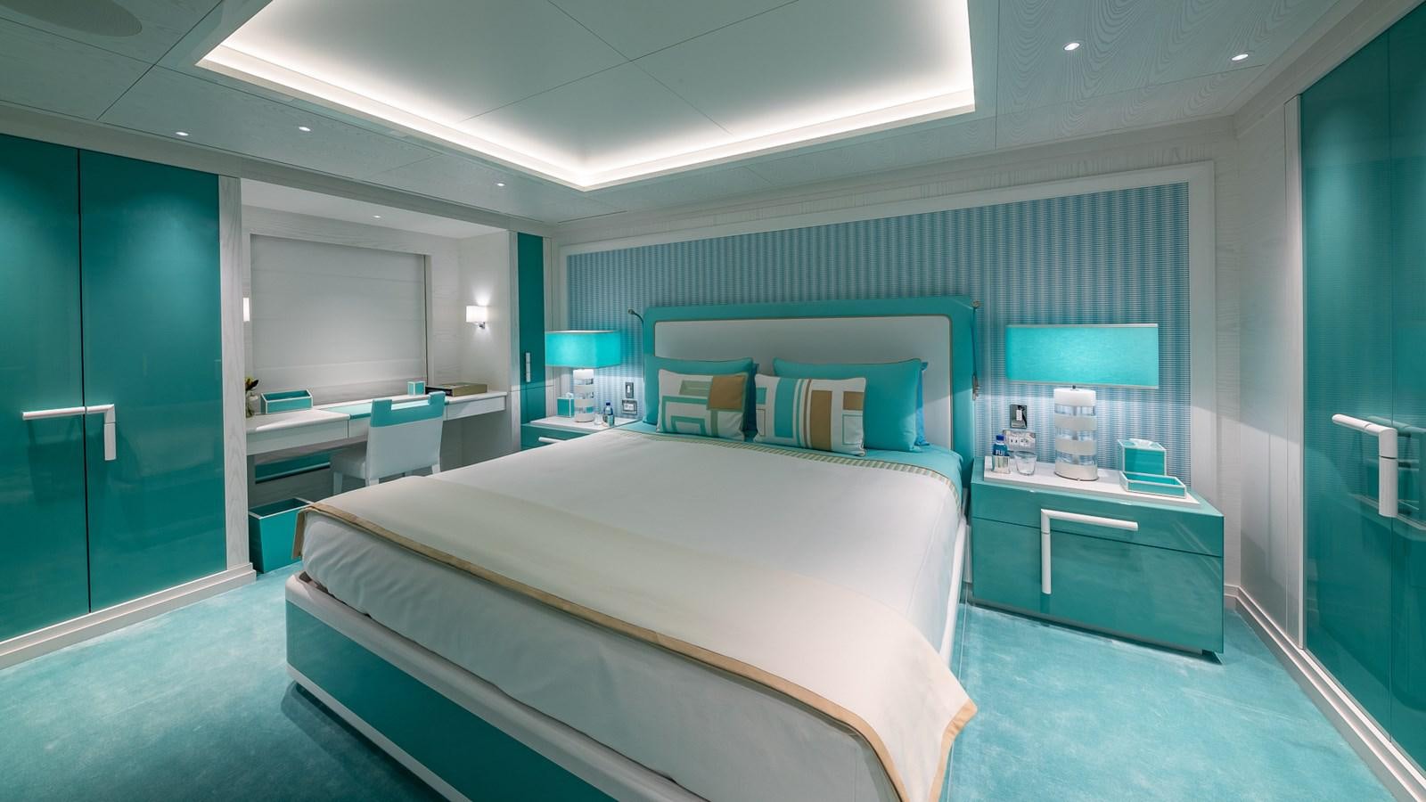 a room with a couple of beds aboard CC-SUMMER Yacht for Sale