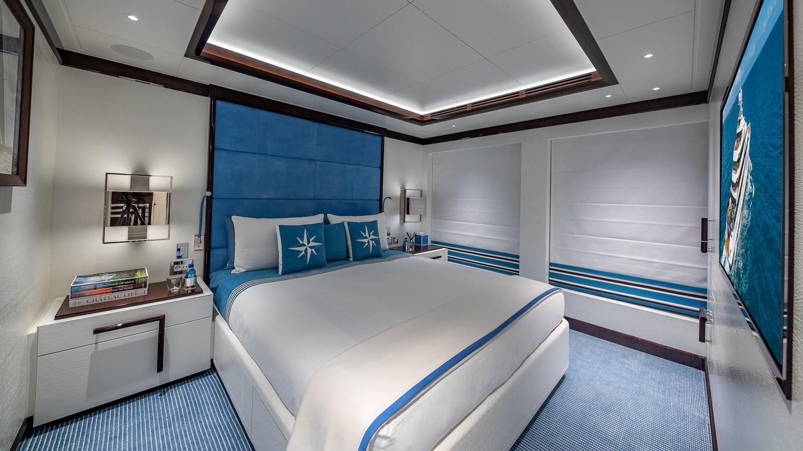 a room with a couple of beds aboard CC-SUMMER Yacht for Sale