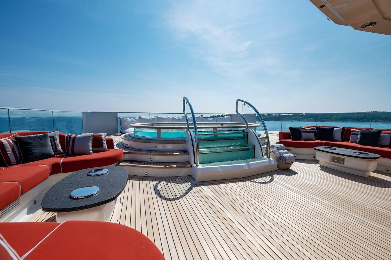 a pool table on a deck aboard SUNRAYS Yacht for Sale