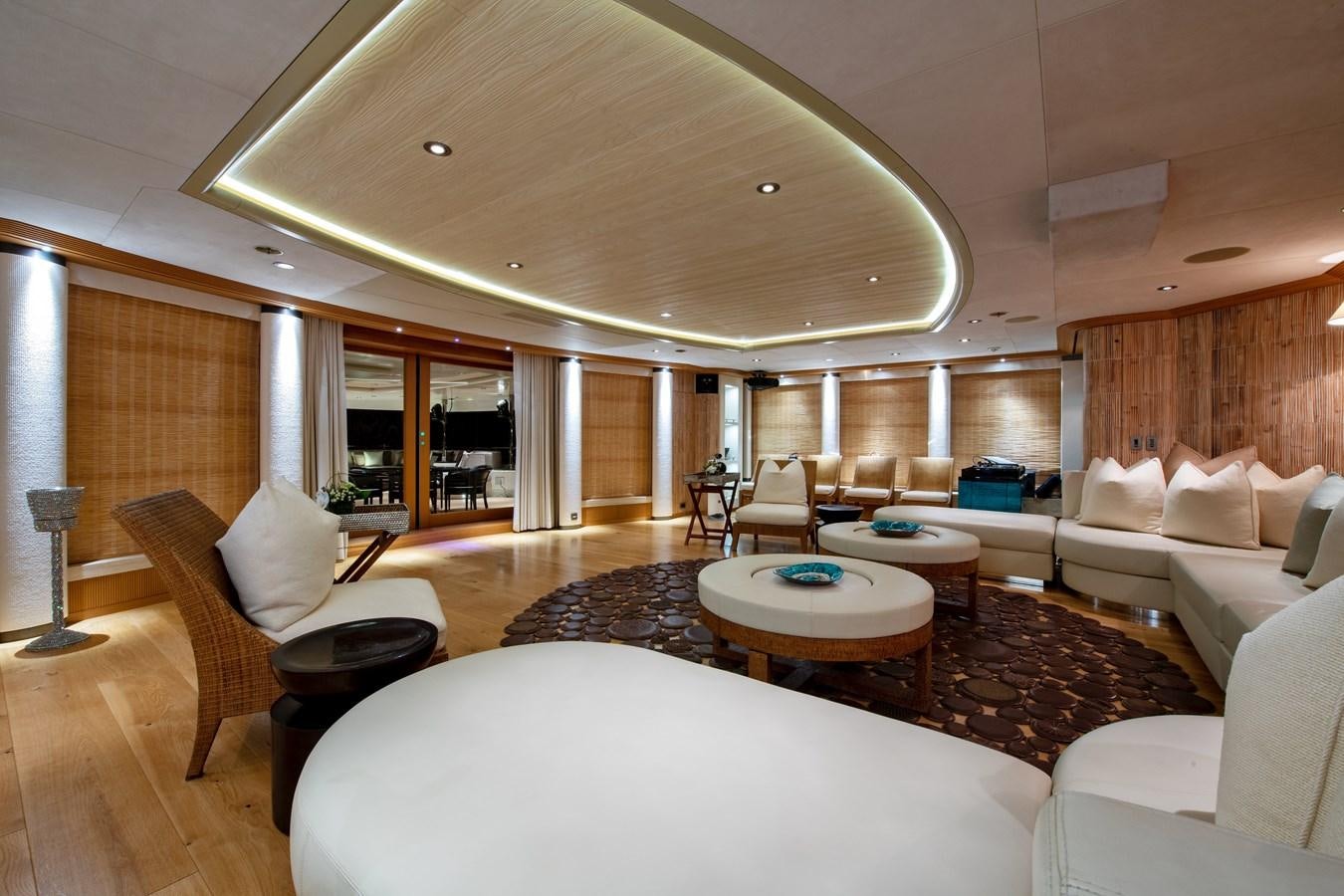 a large modern living room aboard SUNRAYS Yacht for Sale