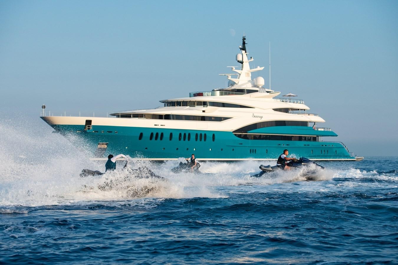 a boat in the water aboard SUNRAYS Yacht for Sale