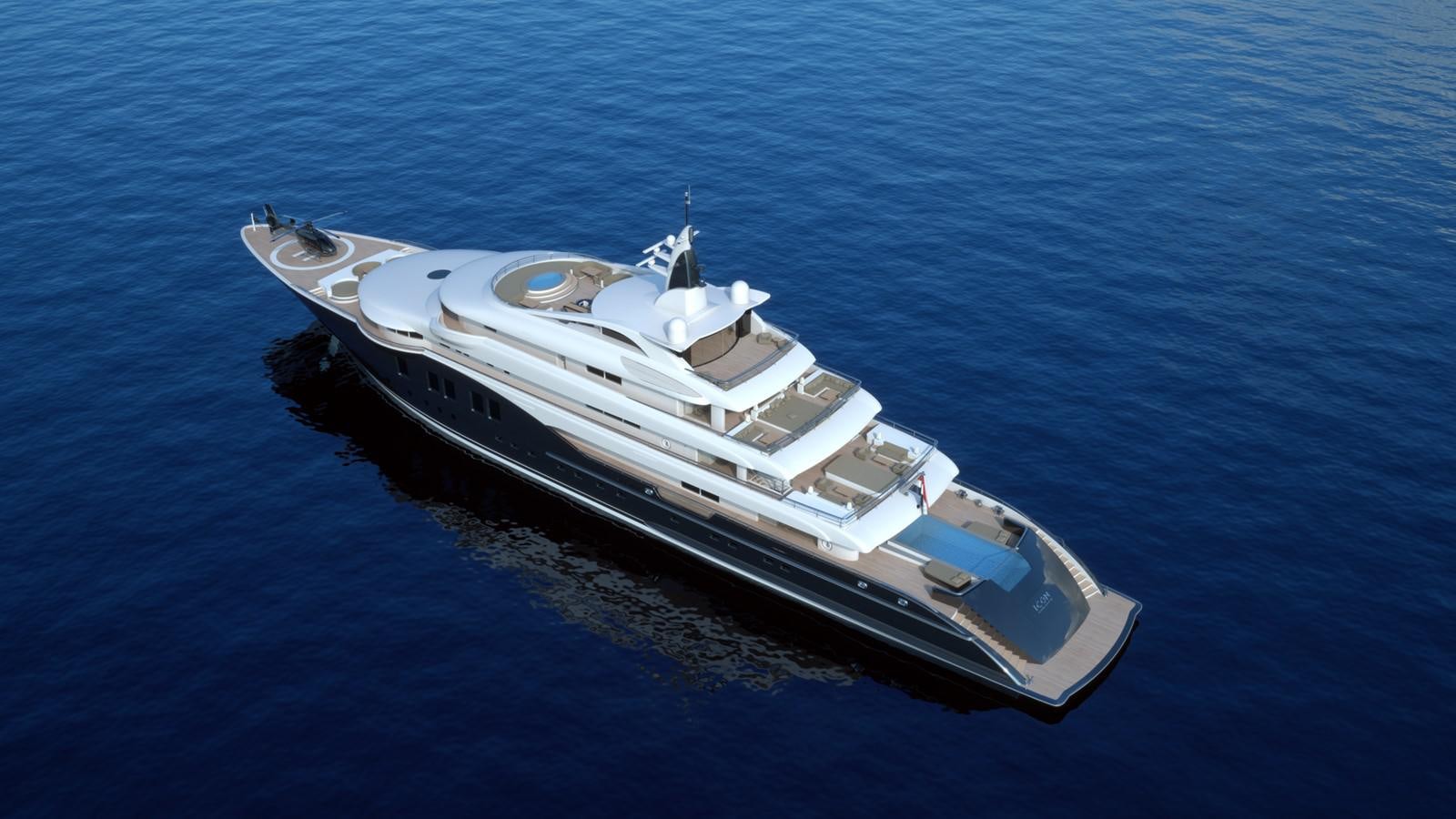 a high angle view of a ship aboard DUNYA  DY012 Yacht for Sale