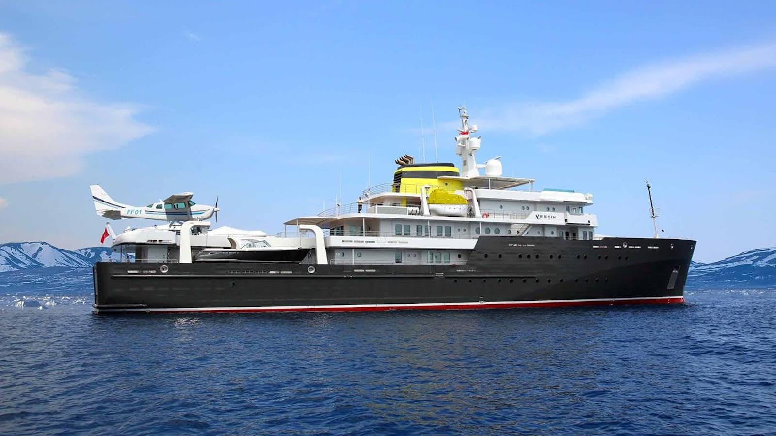 a large ship in the water aboard YERSIN Yacht for Sale