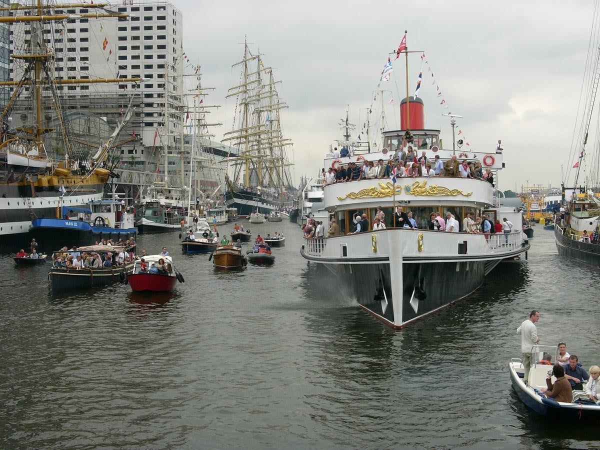a large boat is sailing in the water aboard MAJESTEIT Yacht for Sale